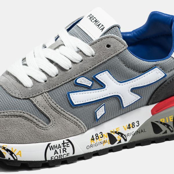 Кросівки Premiata Mick Grey White Blue Red 20723 фото