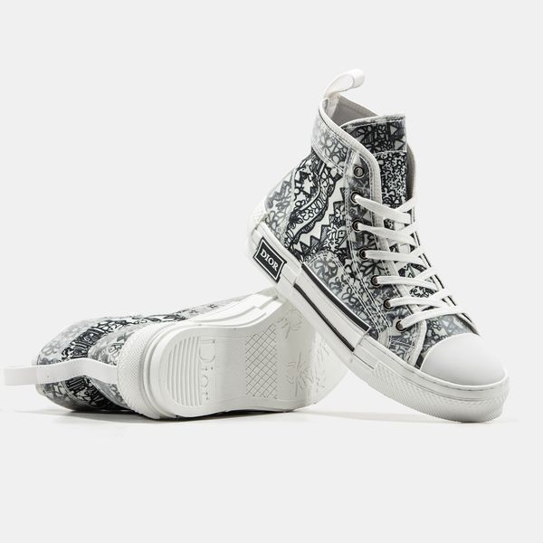 Кеди Dior B23 Sneakers High Black White 06832-39 фото