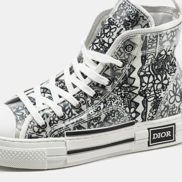 Кеди Dior B23 Sneakers High Black White 06832-39 фото