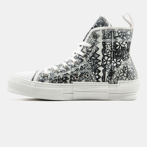 Кеди Dior B23 Sneakers High Black White 06832-39 фото